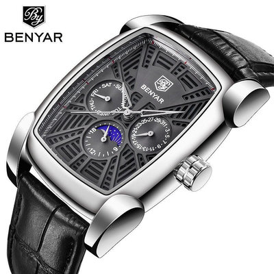 新款推薦百搭手錶 BENYAR賓雅手錶石英錶多功能時尚防水日歷男士手錶BY5153 促銷