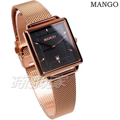 (活動價) MANGO 典雅復古 米蘭錶 不鏽鋼時尚 簡約 女錶 防水手錶 玫瑰金 日期顯示窗 MA6765L-88R