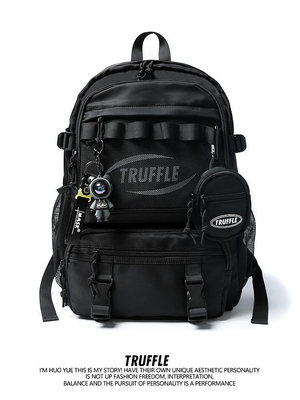 TRUFFLE潮牌大容量雙肩包男電腦背包初中高中書包女大學生旅行包