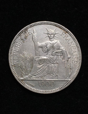 1900年法屬印支坐洋女神一流通銀幣 27克397