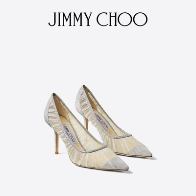 現貨 高跟鞋【官方正品】JIMMY CHOO/LOVE 85經典銀色網紗女士高跟鞋婚鞋單鞋簡約