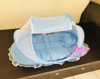 【AMY美美舖】嬰兒睡帳蚊帳-藍色