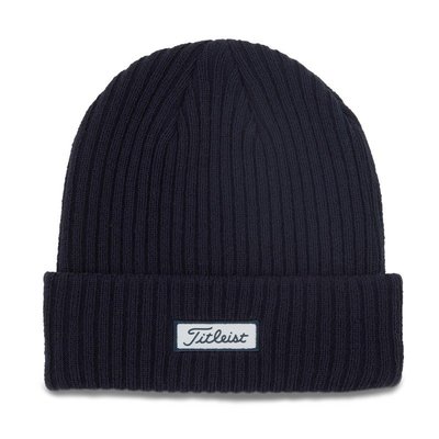 熱銷 Titleist高爾夫球帽針織小方標保暖帽冬日保暖毛線帽戶外護耳帽子 可開發票
