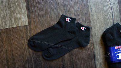 【 K.F.M 】Champion 1 Pack Socks 日版 裸襪 針織Logo 拆售 單雙賣場 黑色