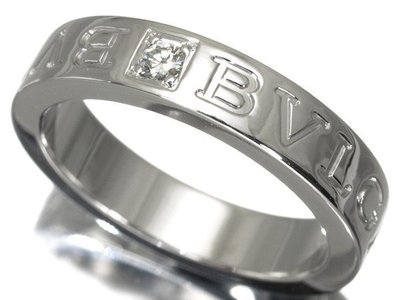 [嚴選#50] 寶格麗 BVLGARI 18K白金 logo 單鑽戒指