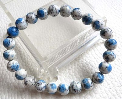 天然K2手鍊藍綠黑雲母能量石手串藍銅礦水晶稀有礦8mm/17.5g手鍊手串招財手珠手環珠寶首飾寶石