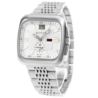 GUCCI  古馳 YA131319 手錶 40mm 白色面盤 藍寶石鏡面 不鏽鋼錶帶 女錶 男錶