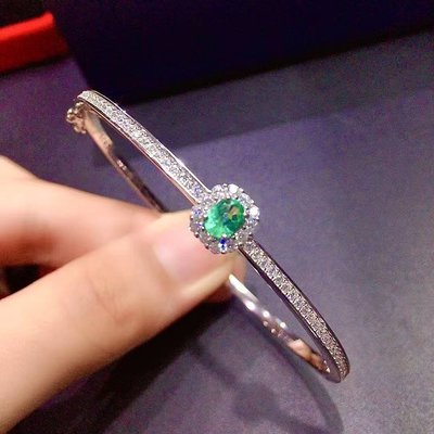 【祖母綠手環】天然祖母綠手環 唯美透綠 散發優雅光芒 優雅輕奢