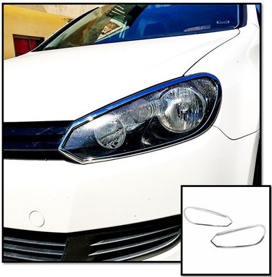 圓夢工廠 VW 福斯 Golf 6 MK6 6代 2008~2014 改裝 鍍鉻銀 車燈框飾貼 前燈框 頭燈框 大燈框