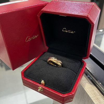 ⭐️ 香榭屋精品店 ⭐️ Cartier Trinity 中型款三環戒指 55號 750K金 (XC1205)