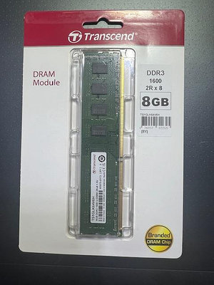 一元起標 Transcend 創見 8GB TS系列 DDR3 1600 桌上型記憶體(TS1GLK64V6H)