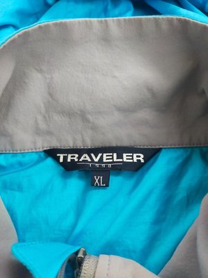 TRAVELER 藍色灰色風衣外套 登山外套 XL號