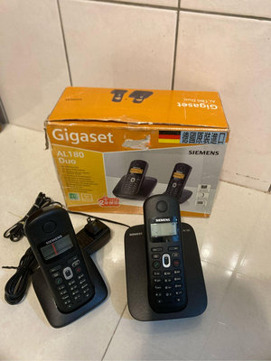 西門子 SIEMENS Gigaset  DECT雙子機數位無線電話 話機  黑色 (AL180 Duo)德國製