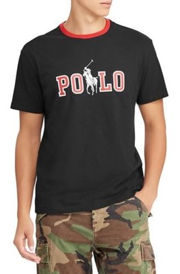 POLO Ralph Lauren 成人款 短袖 T恤 印花 POLO 大馬 黑色