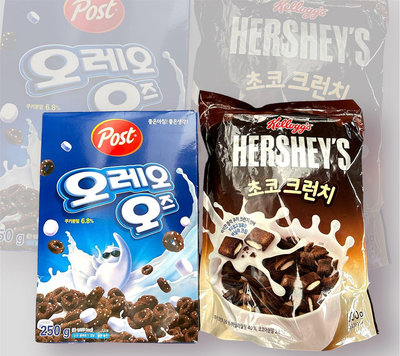 韓國Post OREO奧利奧巧克力棉花糖麥片 家樂氏 好時Hershey's聯名 巧克力牛奶夾心脆片 巧克力麥片500g
