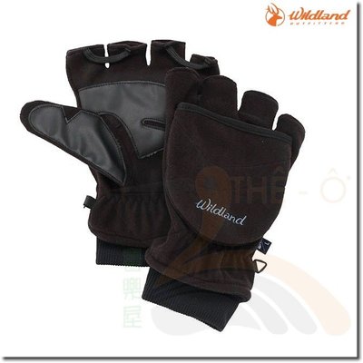 荒野 WILDLAND W2012-54黑色 中性防風保暖翻蓋手套 保暖手套 防風/刷毛/保暖
