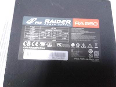 【 創憶電腦 】FSP 全漢 RA-550 550W 80+電源供應器 良品 直購價 400元