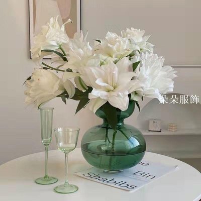 【小魚在家 】 ins北歐風玻璃花瓶乾燥花插花客廳擺件裝飾品高檔次假花仿真花 擺設