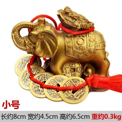 純銅富貴榮華象上金蟾擺件 銅大象家居風水裝飾品純銅富貴榮華象星港百貨