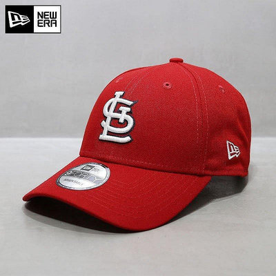 小Z代購#NewEra帽子韓國MLB棒球帽球隊版紅雀隊STL字母刺繡紅色鴨舌帽