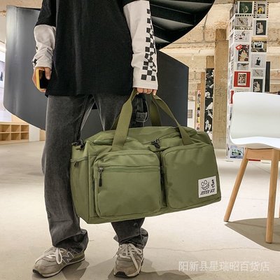 手提短途旅行包男士斜背包運動大容量獨立鞋位帆布韓版健身包 6PAZ