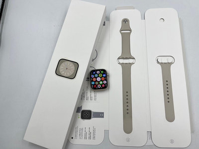 §上進心集團§ 保固2024/6 盒裝 Apple Watch8 Watch S8 45mm GPS 鋁金屬 星光色 121