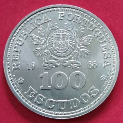 現貨熱銷-【紀念幣】34mm 葡萄牙1986年墨西哥足球世界杯100埃斯庫多紀念幣硬幣收藏