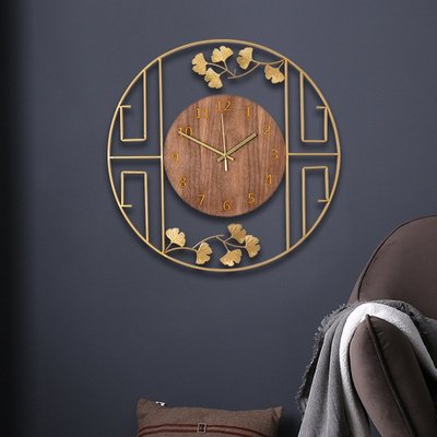 新中式現代玄關掛鐘客廳臥室家用墻面上時鐘簡約大氣藝術壁掛鐘表