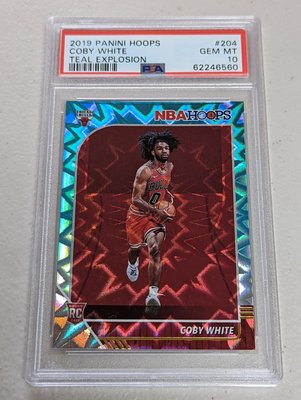 2019-20 Hoops Teal Explosion #204 Coby White PSA10