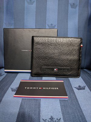 『BAN'S SHOP』Tommy Hilfiger Leather Wallet  真皮 皮夾 短夾  黑色 英國購回 保證真品  附禮盒 限時8折