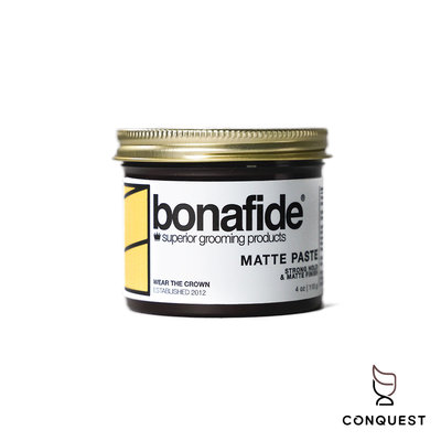 【 CONQUEST 】Bona Fide Matte Paste 無光澤髮蠟 手撥油頭造型 乾爽滑順好推 不油不黏膩