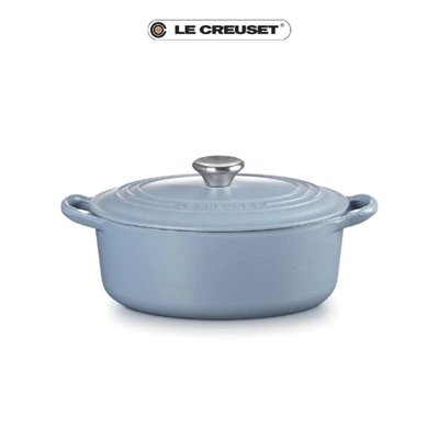 Le Creuset 礦石藍 橢圓型 鑄鐵鍋 23cm 霧面