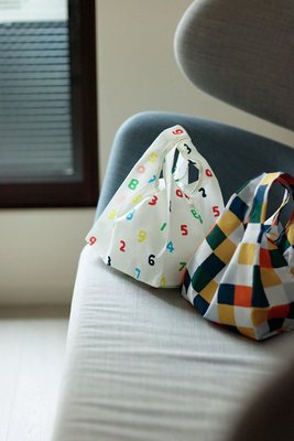 ˙ＴＯＭＡＴＯ生活雜鋪˙日本進口雜貨人氣SOU・SOU 五色數字滿版圖印迷你手提購物袋 再生環保購物袋(預購)