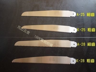 【元山五金】鯊劍 k-25鋸片 細齒替刃 高級合鋸片 安全折合鋸片 專利 台灣製造