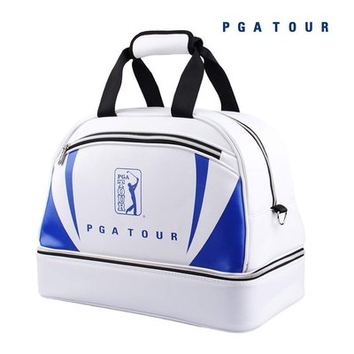 廠商搬家大拍賣~PGA高爾夫最高殿堂授權PGA TOUR品牌POR款雙層衣物袋(白)高爾夫球桿鞋袋旅行出國打球一袋搞定