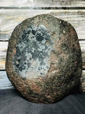 【二手】【精品推薦】7.7斤疑似橄欖質雅安金屬球粒隕石塊型好　古玩 收藏 舊貨【瀟湘館】－1371