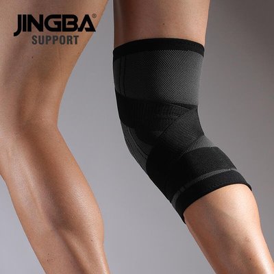 熱賣  JINGBA SUPPORT 護膝 加壓透氣護具籃球騎行登山足球跑步運    拍賣~特價