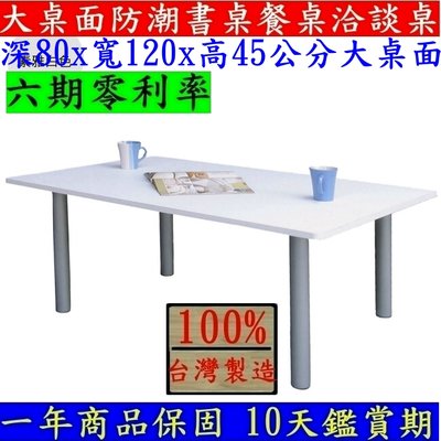 台灣製造【全新品】大桌面電腦桌-筆電桌-茶几桌-會議桌-矮腳桌-和室桌-餐桌-書桌-邊桌-TB80120BL-素雅白色