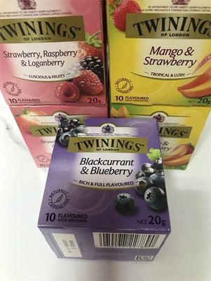 ～快樂莊園精選～ Twinings 唐寧茶包 澳洲進口 黑加侖藍莓 莓果風味茶包 (10包一盒裝)