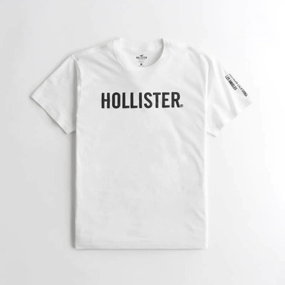 【HOLLISTER Co.】【HCO】HC男短T黑發泡粗字白 F09221007-12
