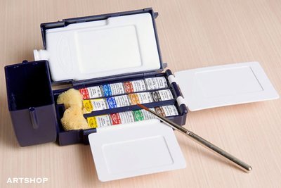 【Artshop美術用品】英國 溫莎牛頓 Professional 專家級塊狀水彩 (12色) 藍盒 0190685