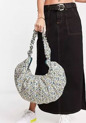 代購Glamorous tote bag英式鄉村甜美小碎花彎月牛角包肩背包
