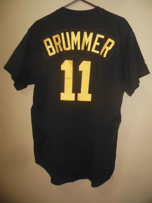 MLB Pittsburgh Pirates 海盜隊 #11 Brummer Game Used Black Bp Jersey  size:48