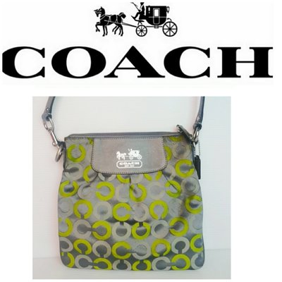 真品 蔻驰 Coach 斜背包 側背包 肩背包 牛皮 Logo緹花 織紋布 皮革 二手248 一元起標 有LV