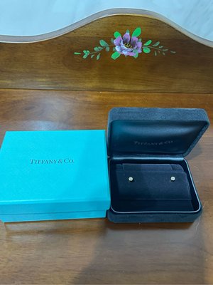 已讓藏～Tiffany & Co Elsa Peretti 750黃18K 單鑽五分 包鑲鑽石 耳環 共10分～附購買證明