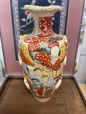 【店主收藏】古薩摩燒大花瓶-1357