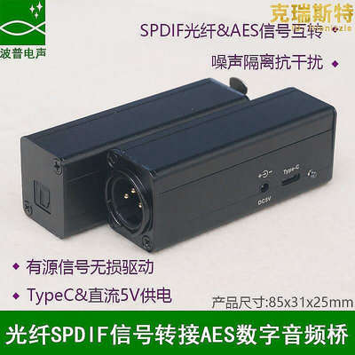 生活倉庫~光纖SPDIF轉AES電平卡儂口DAT機錄製無損轉接數字有源數監聽音箱  免運