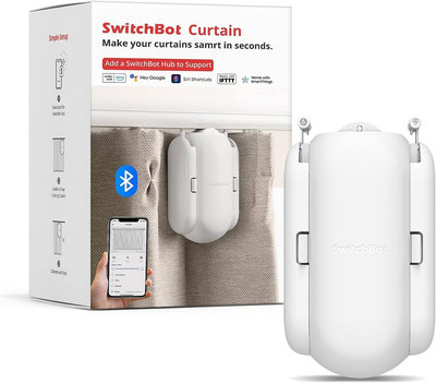 SwitchBot Curtain 電動窗簾機器人 自動感光 遠端操作 適合U型/方形軌道 Alexa Google Home Siri (TA1)W07016