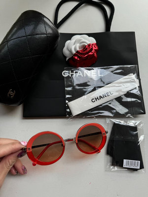 Chanel香奈兒圓框墨鏡9.5新太陽眼鏡太陽鏡samayu同款，不同色