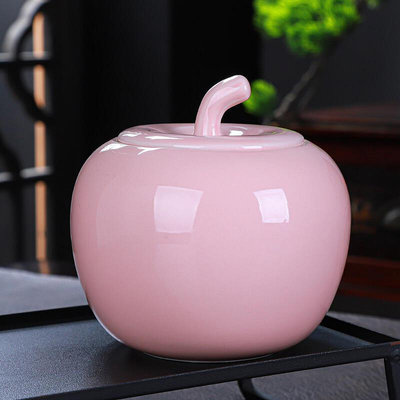 現貨 ：陶瓷茶葉罐大號創意蘋果儲存密封罐包裝盒綠茶普洱茶罐中式伴手禮